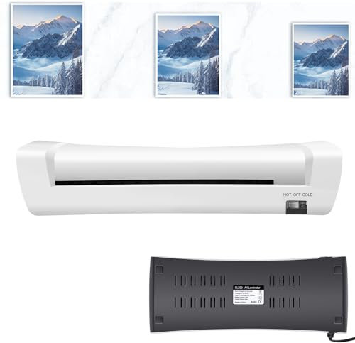 Laminiergerät, A4 Thermo- und Kaltlaminiergerät, A4 A5 A6 Laminierfolien mit Heiß- & Kaltlaminator, Laminierdicke Bis Zu 0,5mm - 280mm/Min Laminiert Visitenkarten Bis Zu