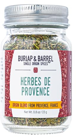 Burlap & Barrel Herbes de Provence – Iconic Herb Blend Grown & Blended in France – Herbes de Provence Seasoning – As Seen on Shark Tank - 0.8oz Glass Jar