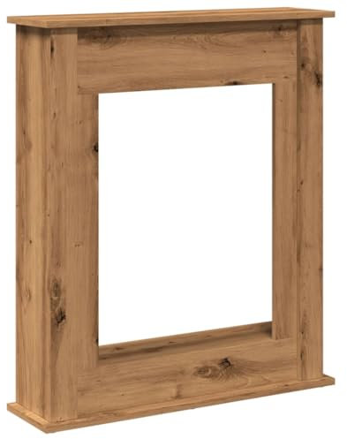 vidaXL Kaminumrandung, Dekorative Kaminkonsole, Kaminsims Dekokamin für Wohnzimmer, Kaminattrappe Kaminverkleidung, Artisan-Eiche Holzwerkstoff