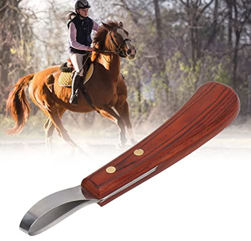 SustVita Professional Farrier -Werkzeug: Doppelkantiges Hufschneider mit Schleifen ovales Design, Edelstahl -Hufschneider mit Holzgriff, schön für Pferdee und Rinder