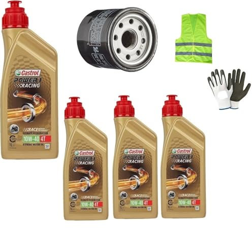 KOMPATIBEL MIT Yamaha WR 125 X MOTORSERVICE-WARTUNG SCHMIERMITTEL ÖLWECHSEL C (ASTROL) Power 1 Synthetic Racing 10W40 4T SUPER BESCHLEUNIGUNG + DIY ÖLFILTER
