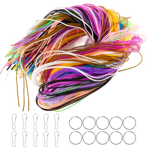 Scoobydoo - 20 nastri con 10 portachiavi e 10 ganci, cordoncini intrecciati per bracciali, portachiavi, collane e fai da te