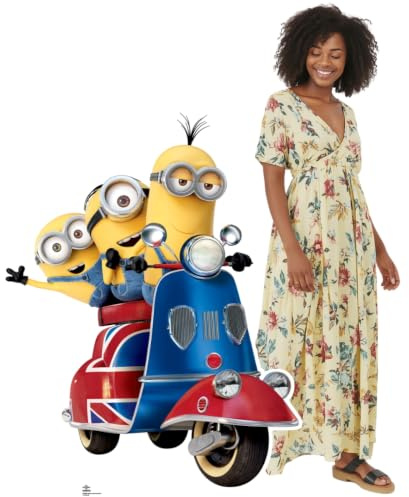Star Cutouts SC4746 Minions on Scooter Cardboard Cutout 121cm – Kids Party Decoration, Birthday Display & Fun Event Prop
