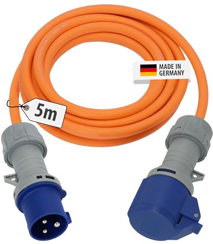 Brennenstuhl CEE 230V Camping-Verlängerungskabel 5m mit LED Spannungsanzeige (H07RN-F 3G2,5 Kabel, Camping-Stromkabel für den ständigen Einsatz im Außenbereich IP44, Made in Germany)