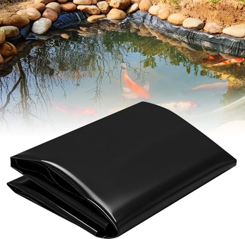 RugoTech Bâche pour bassin 6*6m en HDPE – 1 pièce,0,5 mm,liner flexible et étanche – Résistante aux UV,intempéries et déchirures – Idéale pour bassin de jardin,bassin à poissons,fontaine et cascade.