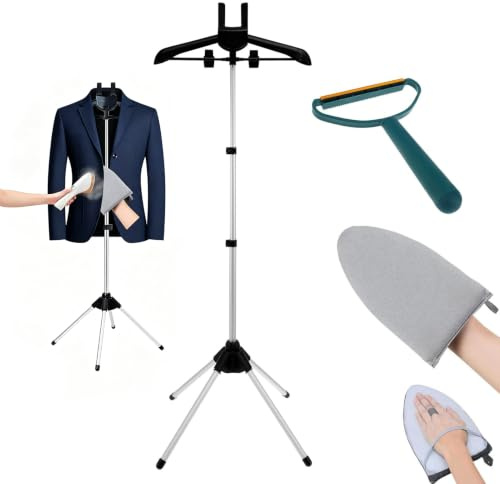 Steamer Stand, Telescopic Clothes Steamer Stand Height Adjustable Garment Steamer Rack with Hanger for Home Steam Ironing Shirts Clothes