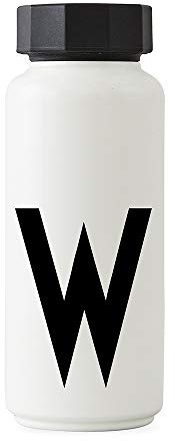 Design Letters Thermoflasche 500 Ml (A-Z) | Ideal für Trinkflasche Kinder, Trinkflasche Schule, Fahrrad & Sport | Weiß Thermoflasche | BPA/BPS Frei, Auslaufsicher & Spülmaschinenfest