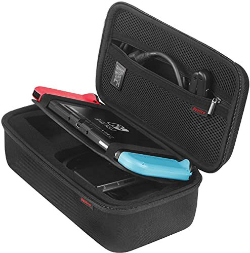 Bestico Schutzhülle für Nintendo Switch/Switch OLED – Transporttasche für Nintendo Switch mit 10 Spielehalterungen für Nintendo Switch, AC-Adapter, HDMI-Kabel, Joycon-Griff, Joycon-Handschlaufe
