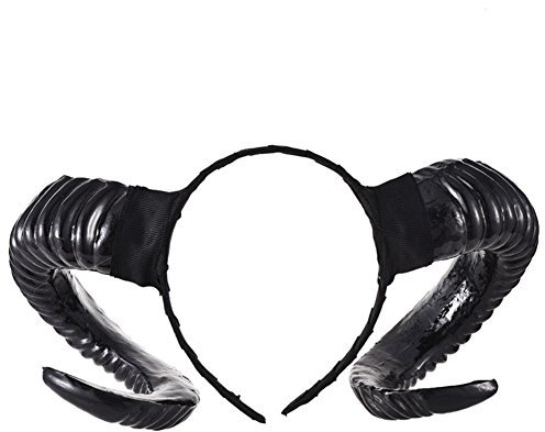 Xiaolanwelc Kostüme Gothic Schafhorn Punk Stirnband Wald Tier Fotografie Cosplay Foto Requisiten Steampunk Haarschmuck handgefertigt (schwarz)