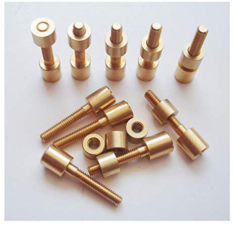 10 Sets/lot Screw Fasteners for Knife Maker,5/16 Diameter Head.Tactical Survival Knife Rivets EDC Knife Shaft Fasteners (Brass)
