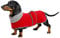 Geyecete-Polarfleece Winter hundemantel fur Dackel,Miniatur Dackel Pullover,Warmes Einstellbar Hundejacke Hundeweste mit Geschirr öffnung -Rot-S