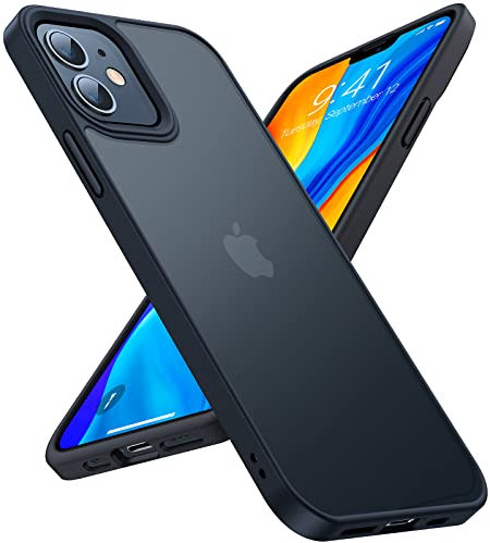 TORRAS Upgrade für iPhone 12 Hülle, iPhone 12 Pro Hülle (TOP Militärschutz) Samtig Angenehmer Griff Handyhülle mit Abnehmbare Knöpfe Schlank Stoßfest Handyhülle iPhone 12/12 Pro Case Schwarz