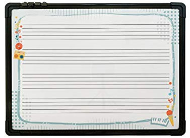 Whiteboard RENRUIRUI- Music Stave Doppelseitige Schreibtafel Schwarzer Aluminiumrahmen Leicht Und Tragbar for Die Erstellung Von Gesangsunterrichtstrainings (Color : Blue, Size : 45X60CM)
