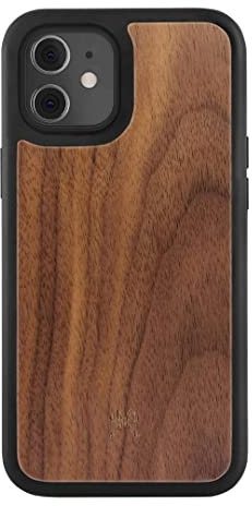Woodcessories - Bumper Case kompatibel mit iPhone 12 Mini Hülle Holz Walnuss