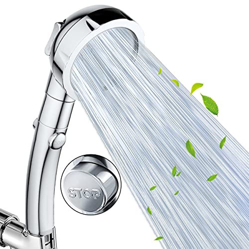 Nosame Shower,High Pressure Handheld Shower Head with ON/Off Pause Switch 3-Settings Water Saving Showerhead, Chrome Finish Bathroom
