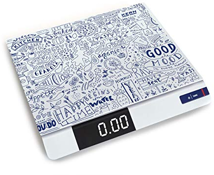 Kern & Sohn Design-Küchenwaage FGE 10K-3S05 (Wägebereich: 15 kg, Ablesbarkeit: 1 g, Wägeplatte aus Sicherheitsglas, Gummifüße, kontrastreiches Display, AUTO-OFF Funktion)