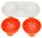 Lvjkes Hervidor de huevos de doble taza, vaporera de huevos, Vaporera de huevos para microondas sartén antiadherente de doble capa con tapa para cocinar huevos de cocina (naranja)
