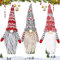 3er Amzeeniu Weihnachten Weinflasche Abdeckung Strickstoff Material Weihnachtselemente Flaschen abdeckung Gesichtslose Puppe Weinbeutel Weinflasche Hut Wiederverwendbare Party Tischdekoration(41x13cm)