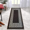 B&B Hallway Runner Kitchen Rug Non-Slip Washable Door Mat | 66 x 220 cm Anti Fatigue, Entrance Large Anti-Slip Floor Mat Stair Runner Rug Carpets - Greeky Rug - Dark Grey & Cream