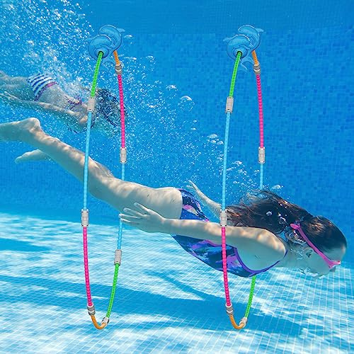 Forblader Pool Ring Toys, 2-Pack Water Sports Swim Rings for Kids, Underwater Swim Thru Ring for Pool, Ideal Pool Games Toy for Kids Aged 5, 6, 7, 8, 9, 10, 11,12