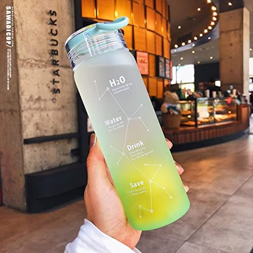 CJSTORE Indestructible Matte Leak-proof Glass Kettle 500 Ml Gifted Portable Water Bottle For Travel Yoga Running Camping-green