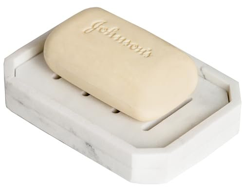 Porte-savon drainable en résine imitation marbre - Double couche drainante.