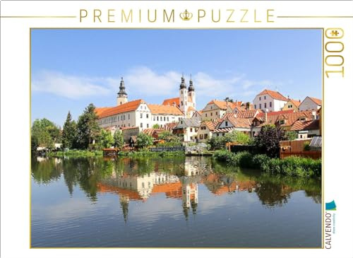 CALVENDO Puzzle Die tschechische Stadt Teltsch, gleich Telc, im Teich gespiegelt | 1000 Teile Lege-Größe 64 x 48 cm Foto-Puzzle für glückliche Stunden