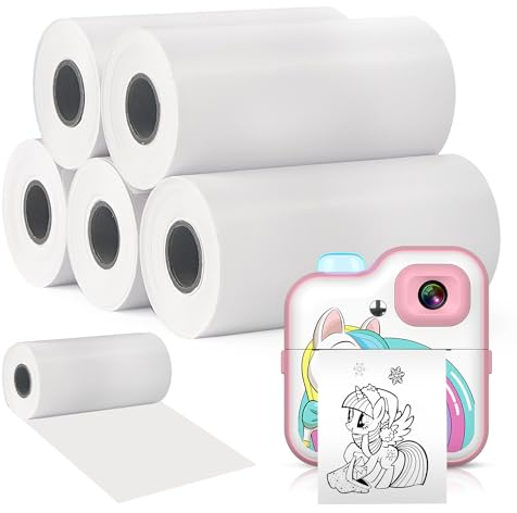 5 Rollen Druckpapier für Kinderkamera, Sofortdruck Thermopapier & Kamera Nachfüllpapier Kompatibel mit Den Meisten Kinder Sofortbildkamera