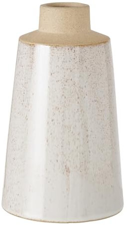 Boltze Vase Catrinia (Gefäß in Beige & Hellgrau, Matt, aus Steingut, 12 x 12 x 19 cm Blumenvase) 2026124