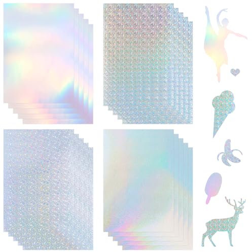 A4 Inkjet Vinyl Aufkleber, 20Stk Bedruckbar Vinyl Aufkleber Papier, Folien Bedrucken Wasserfest, Blatt Sticker papier zum Bedrucken, Selbstklebend Folie Druckpapier für Laserdruck (Silber)