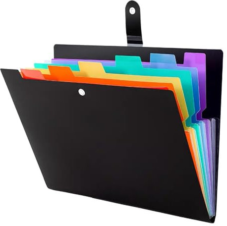 Dokumentenmappe A4, Fächermappe Mit 7 Fächer, Mappe A4, Sammelmappe a4 Wasserdicht, Ordnungsmappe A4 Für Büro, Schule Und Zuhause(Schwarz)