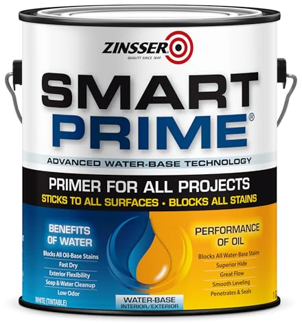 1 gal Zinsser 249729 White Zinsser, Smart Prime Water-Based Interior/Exterior Primer/Sealer
