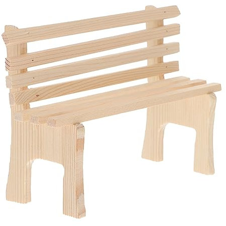 BESTonZON Minibank Bänke Häuser Im Freien Miniatur Puppe Teppich Bankmodell Klein Kabine Bank Stuhl Modell Protokoll Mini-zubehör Nachttisch Minifiguren Bausatz Holz