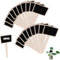 20 Pcs Wooden Plant Labels, T-Type Garden Plant Markers, 14x6cm Plant Markers, Mini Black Board Plant Tags, Bamboo Plant Name Sticks, for Nursery, Flowers, Vegetables, Garden Decoration Tools