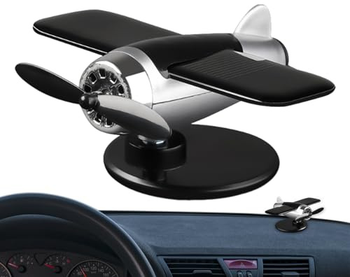 Generisch Solar Flugzeug, Auto Deko Mit Solarantrieb & Rotierendem Hubschrauber-Design, Sonnengesteuerte Fahrzeugfiguren Für Limousine, LKW & Van