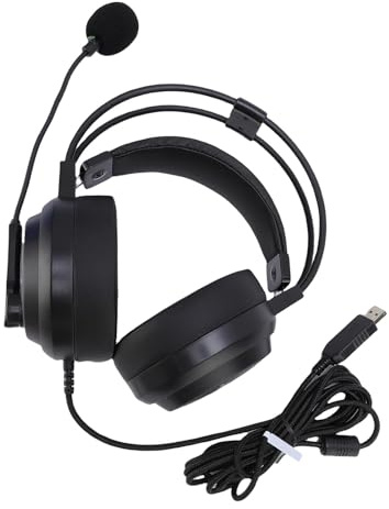 MALSSE Casque USB filaire avec microphone flexible en métal - Long câble léger - Voix claire pour le travail à distance - Réduction du bruit - Casque pour le travail à distance