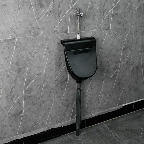 WWERTYY Outdoor Plastic Waterless Urinal with cover, Wall Mounted Commercial Men High Efficiency Washout Hose and Flush Valve, Mobile Toilet Portable Trough Urine Diverter Temporary Urina