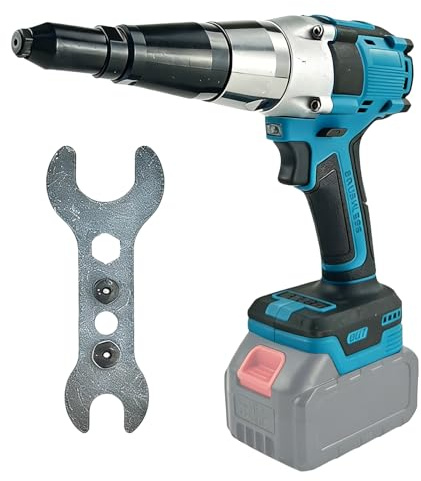 Remachadora de batería compatible con Makita de 18 V, pinzas automáticas para remaches eléctricos sin escobillas, para remaches ciegos de 2,4-4,8 mm (sin pilas)