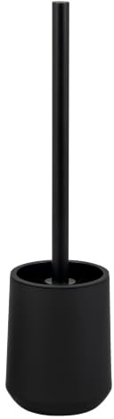 eluno WC-Garnitur TESERO mit Soft-Touch Oberfläche, freistehende WC-Bürste inkl. 1x schwarzer Ersatzbürstenkopf, Moderne Toilettenbürste für Badezimmer und Gäste-WC, aus robustem Kunststoff (Schwarz)