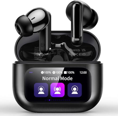 2026 Wireless Earbuds, Bluetooth 5.4 Headphones In Ear with Multifunctional Touch Screen, 48H HiFi Stereo Ear Buds with ANC/ENC Noise Cancelling/Transparency Mode, 5 EQ Modes, IPX7 Earphones for Sport