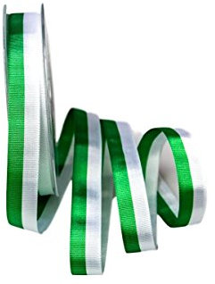 Christa-Bänder Uni Nationalband Sachsen grün/weiß 15mm ohne Draht