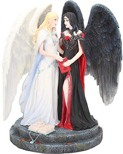 Nemesis Now Dark and Light Angels 24.5cm James Ryman, Resin, Black