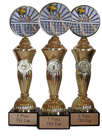 RaRu Volleyball/Beachvolleyball-Pokale (3er-Serie) mit Wunschgravur