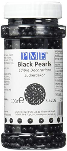 PME Small Sugar Pearls, Black, 100 g