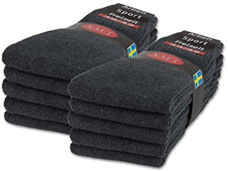 sockenkauf24 10 | 20 | 30 Paar Sportsocken Tennissocken Arbeitssocken Herren & Damen Socken Baumwolle (43-46, 10 Paar | Anthrazit)