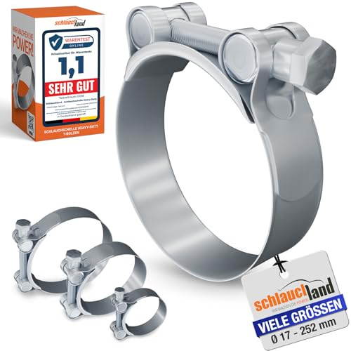 20 Stück EDELSTAHL-SCHELLE HEAVY DUTY Ø 113-121mm V2A Gelenkbolzenschelle | GRÖSSEN 17-252mm & 1/10/20/50/100 Stck | SCHLAUCH-SCHELLE EXTRA STARK INOX W4 Edelstahl V2A 1.4301 rostfrei T-Bolzen | TOP