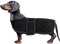 MOREZI Dackel Hund Winterjacke. wasserdichte Hundejacke. Mit Wolle, inneren und verstellbaren Schultergurten. Hundekleidung im Freien-Schwarz-S