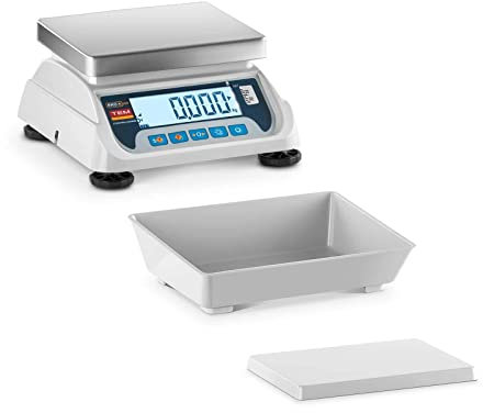 TEM TEKO+LCD03C-B1 Tischwaage geeicht 3 kg/1 g LCD Akku 100 h 25 x 27 cm RS-232