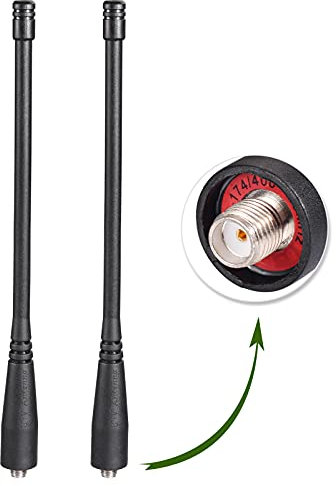 Bingfu Dual Band VHF UHF 136-174MHz 400-460MHz SMA Female Ham Radio Antenna Handheld Two Way Radio Walkie Talkie Soft Antenna 2-Pack for Wouxun Baofeng BF-F8HP UV-5R UV-82 BF-888S GT-3 Radio