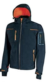U-Power SPACE, Giacca Softshell, con Cappuccio Staccabile, Tasche Ampie, Full Zip, Antivento, Impermeabile, Tessuto Resistente, Confortevole (DEEP BLUEE - 2XL)